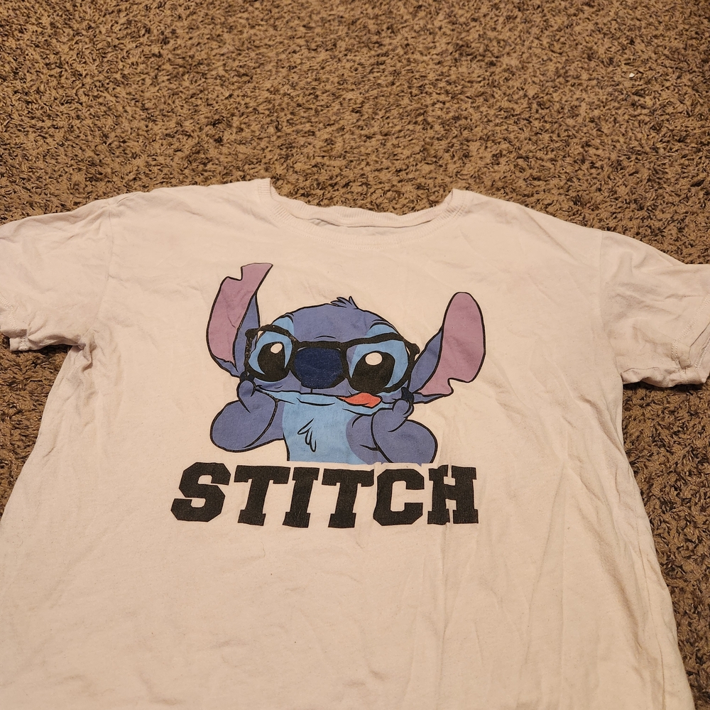 Disney Stitch Kids T-Shirt - Cream and Blue